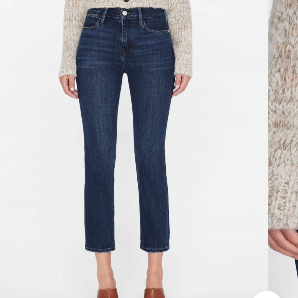 Frame Le high Straight cropped stretch jeans size 33